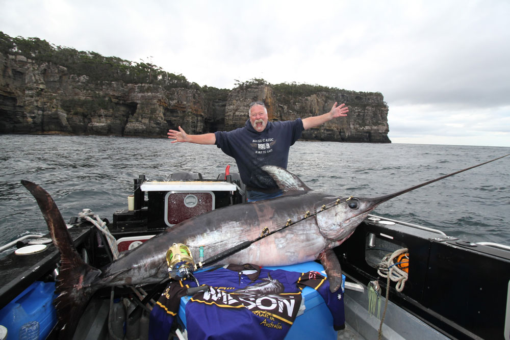 Bear's Australian record Swordfish on a Stabicraft 759