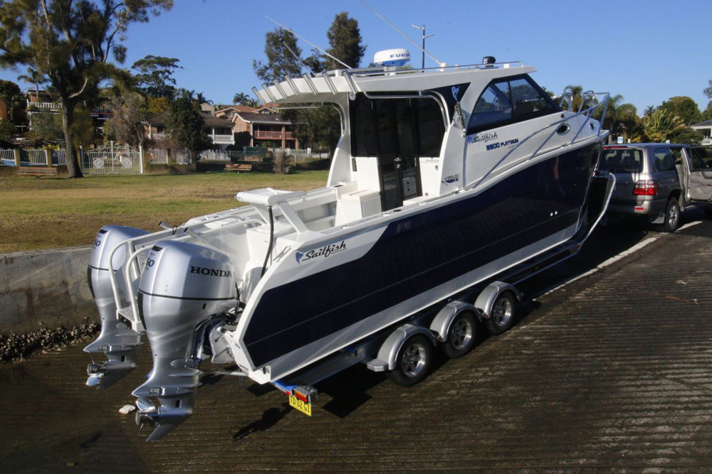 boat on a trailer 