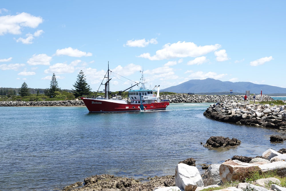 Professional fishing boat at the spectacular harbour